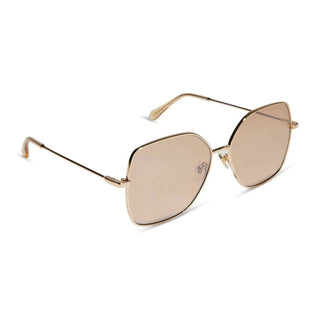 Iris Square Sunglasses - Gold/Honey Crystal Flash Polarized