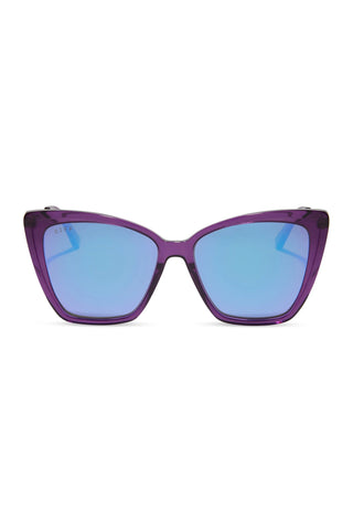 Diff Eyewear Becky II Posh Purple Crystal Purple Mirror Polarized