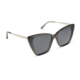 DIFF Eyewear Becky II  Black Smoke Crystal Grey Sunglasses