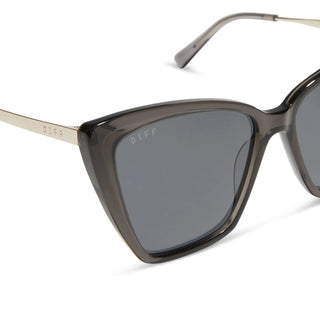 DIFF Eyewear Becky II  Black Smoke Crystal Grey Sunglasses