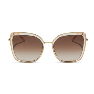 DIFF Eyewear Clarisse Rose Crystal Brown Gradient Sunglasses