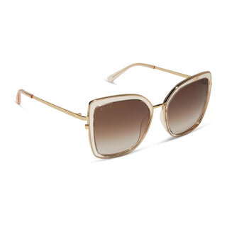 DIFF Eyewear Clarisse Rose Crystal Brown Gradient Sunglasses