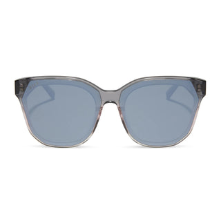 DIFF Eyewear Gia Smoke Rose Crystal Ombre Silver Flash Sunglasses