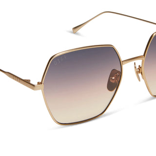 DIFF Eyewear Harlowe Brushed Gold Twilight Gradient Sunglasses