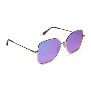 DIFF Eyewear Iris Gold Purple Mirror Sunglasses