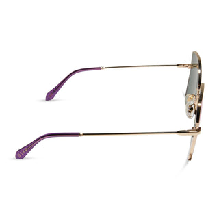 DIFF Eyewear Iris Gold Purple Mirror Sunglasses