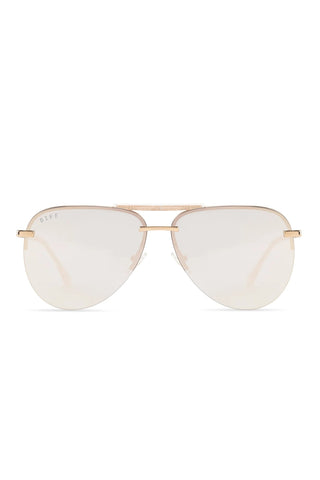 DIFF Eyewear Tahoe Mirror Sunglasses Gold Beige