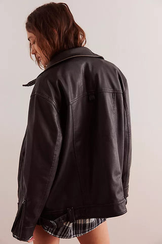 Free People Buckle Up Vegan Leather Jacket