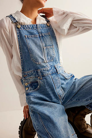 Free People - We The Free Good Luck Barrel Overalls