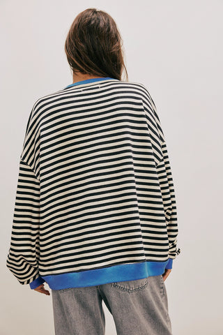 Free People - We The Free Classic Striped Oversized Crewneck