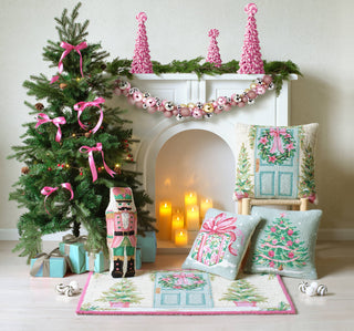 Peking Handicraft - Pink & Green Christmas Tree Hook Pillow