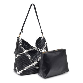 Moda Luxe - Noren Woven Hobo: Black Ivory