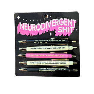 FUN CLUB - Neurodivergent Shit Pen Set (funny, gift, stocking stuffer)