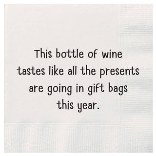 ellembee gift - This bottle of wine tastes - gift bags Cocktail Napkins