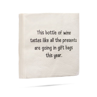 ellembee gift - This bottle of wine tastes - gift bags Cocktail Napkins