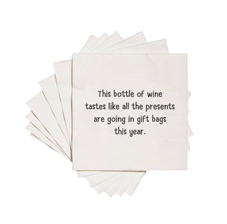ellembee gift - This bottle of wine tastes - gift bags Cocktail Napkins