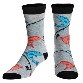 Crazy Socks - Fly Fishing - Mens  Crew Folded