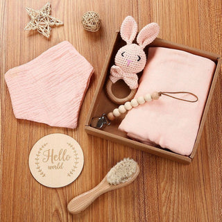 Welcome Baby Gift Box - Charming 6-Piece Set for Newborns: Blush Pink