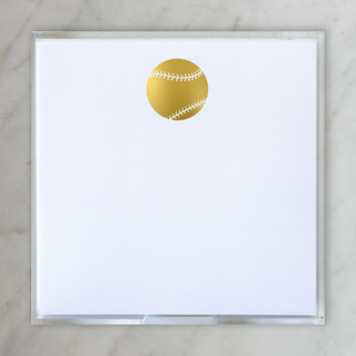 Black Ink - Notepad - Small Gold Foil Baseball