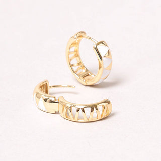 14K Gold-Dipped Two-Tone Hoops: ONE SIZE / GLD