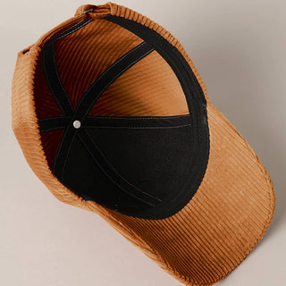 Fashion City - Women's Chenille Heart Patch Corduroy Baseball Cap: One Size
