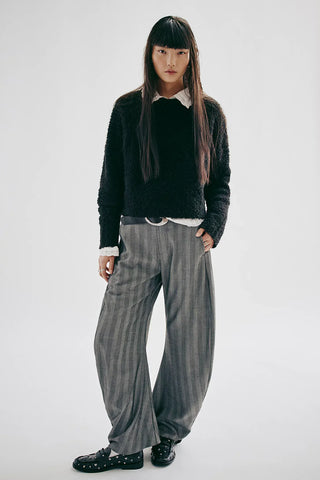 Free People Spotlight Barrel Pinstripe Trousers
