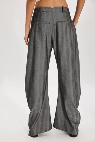 Free People Spotlight Barrel Pinstripe Trousers