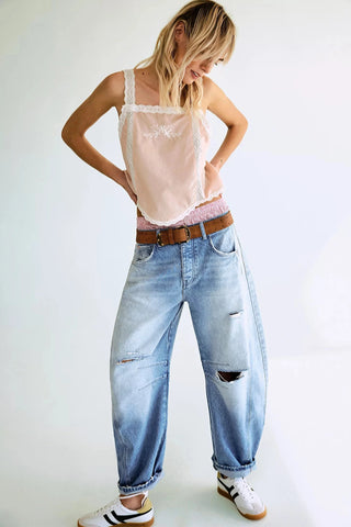 Free People - We The Free Good Luck Mid-Rise Barrel Jeans