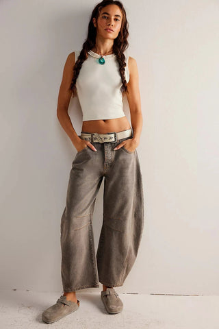 Free People - We The Free Good Luck Mid-Rise Barrel Jeans