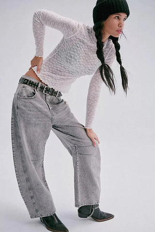 Free People - We The Free Good Luck Mid-Rise Barrel Jeans