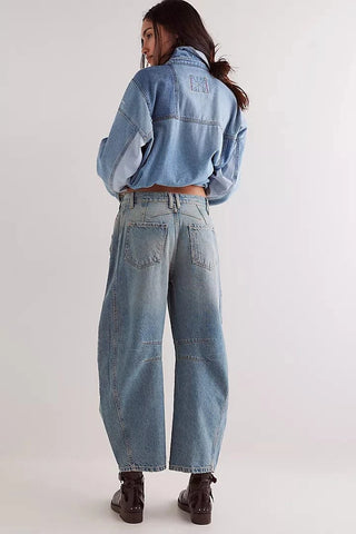 Free People - We The Free Good Luck Mid-Rise Barrel Jeans