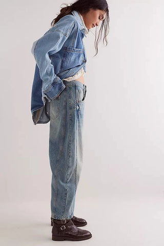 Free People - We The Free Good Luck Mid-Rise Barrel Jeans