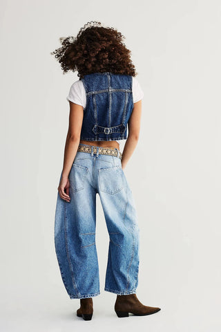Free People - We The Free Good Luck Mid-Rise Barrel Jeans