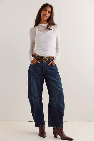 Free People - We The Free Good Luck Mid-Rise Barrel Jeans