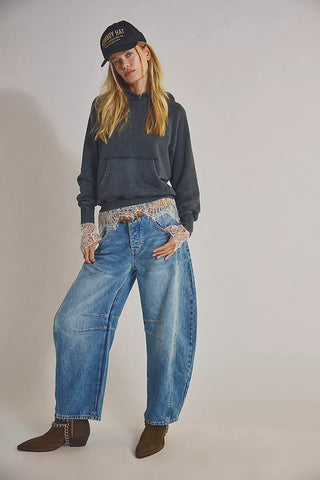 Free People - We The Free Good Luck Mid-Rise Barrel Jeans