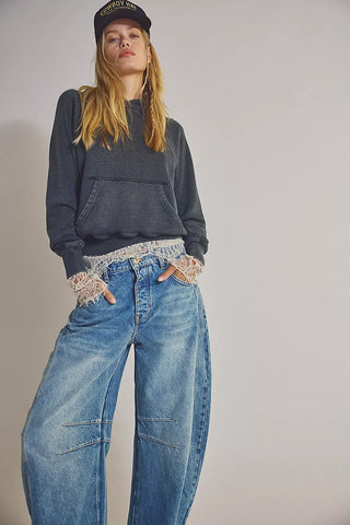 Free People - We The Free Good Luck Mid-Rise Barrel Jeans