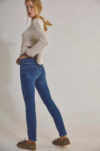 rise slim straight jeans