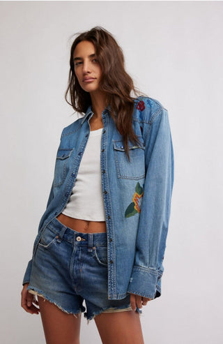 Free People - All the Places You'll.. Denim Shirt