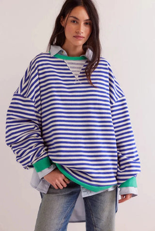 Free People - We The Free Classic Striped Oversized Crewneck