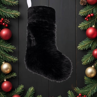 Fringe Fur Christmas Stockings