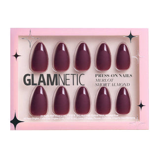 glamnetic beauty glamnetic merlot press on nails matte finish gloss