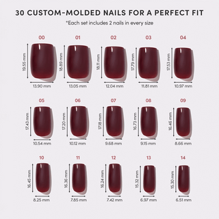 Glamnetic - Cherry Mocha Press-On Nails|Medium Square