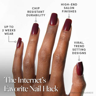 Glamnetic - Cherry Mocha Press-On Nails|Medium Square