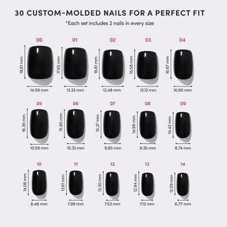 Glamnetic - Jet Black Press-On Nails | Short Squoval