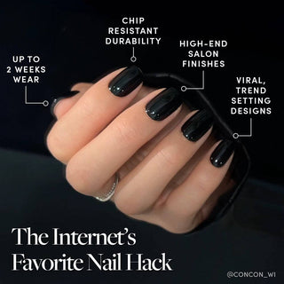Glamnetic - Jet Black Press-On Nails | Short Squoval