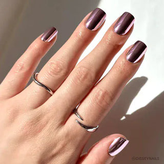 Glamnetic - Metallic Blush Press-On Nails | Metallic Chrome Blush Nails