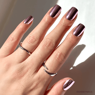 Glamnetic - Metallic Blush Press-On Nails | Metallic Chrome Blush Nails