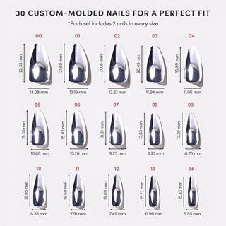 Glamnetic - Platinum Press-On Nails | Metallic Chrome Silver Nails