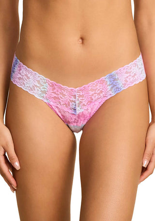 Hanky Panky Printed Signature Lace® Low Rise Thong Rem Pink