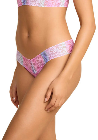 Hanky Panky Printed Signature Lace® Low Rise Thong Rem Pink